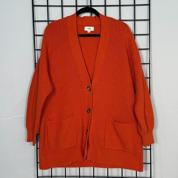 aerie Sweaters - Aerie Oversized Cardigan‎ Sweater Womens Small Orange Academia Boyfriend Fall